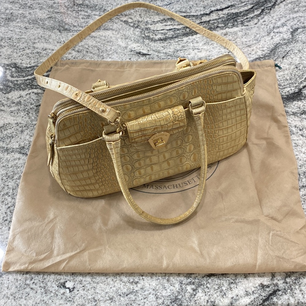 Brahmin Naomi Sand Melbourne Crossbody Satchel Bag! - Picture 1 of 16